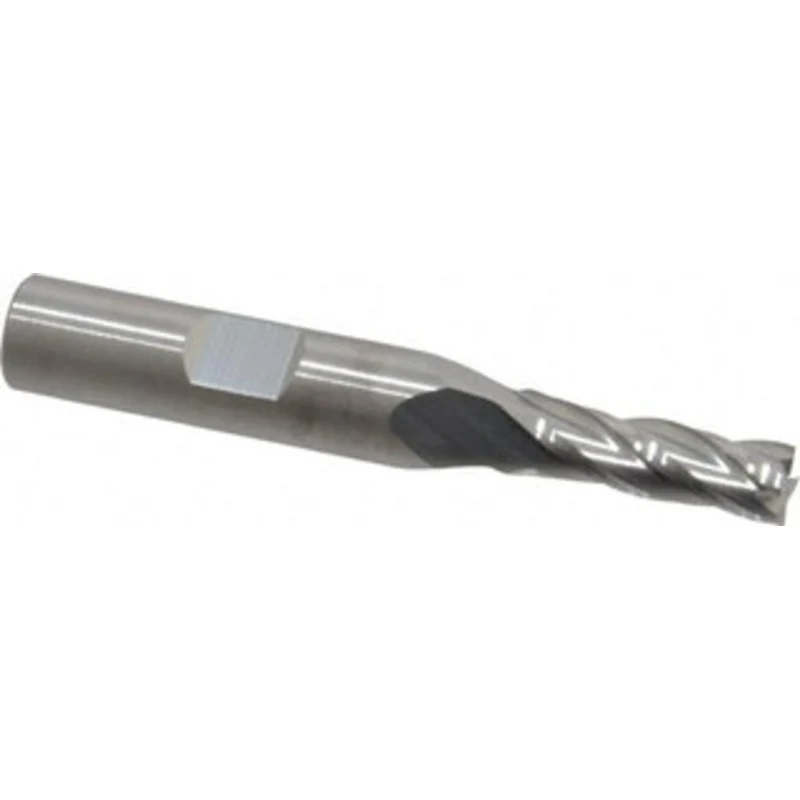 RobbJack 1/4, 3/4 LOC, 3/8 Shank Diam, 2-1/2 OAL, 4 Flute, Solid Carbide Square End Mill Single End, Uncoated, Spiral...